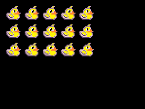 Ducks in a grid.